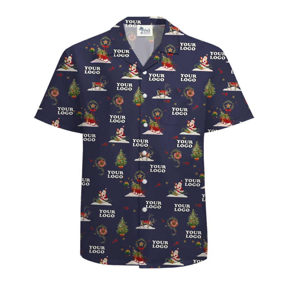 [Live Preview] Christmas Custom Logo Winter Celebration Hawaiian Shirt