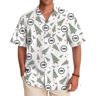 [Live Preview] Decorated Christmas Tree Custom Logo Hawaiian Shirt