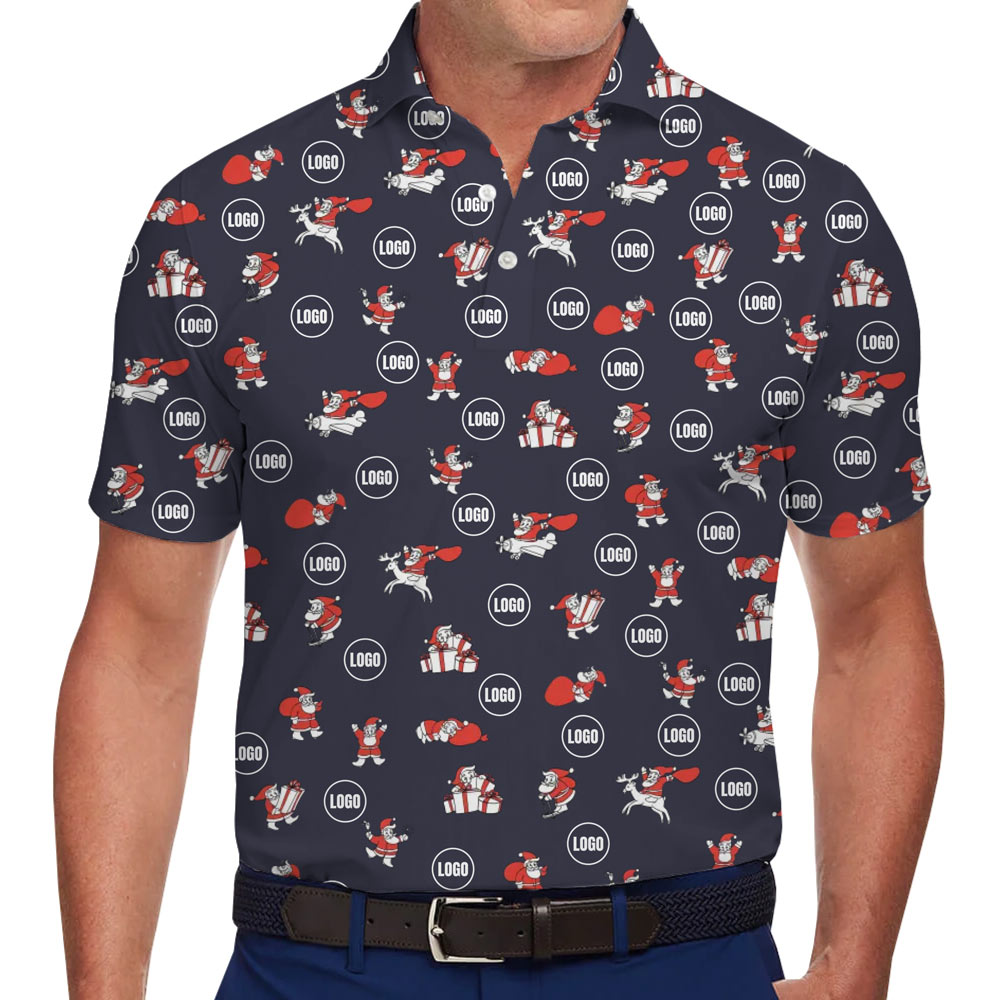 [Live Preview] Santa Activities Polo Shirt Christmas Custom Logo - variant image 1