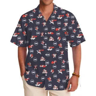 [Live Preview] Santa Activities Christmas Custom Logo Hawaiian Shirt