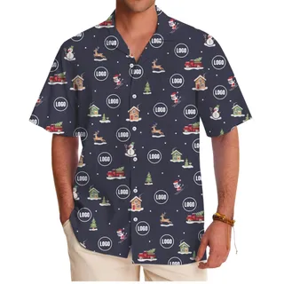 [Live Preview] Warm Air Christmas Custom Logo Hawaiian Shirt