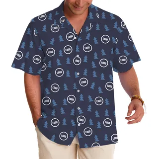 Multi Color Christmas Tree Forest Custom Logo Hawaiian Shirt