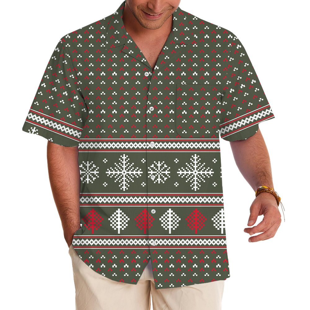 Two Reindeer Hold Custom Logo Hawaiian Shirt Christmas - variant image 1