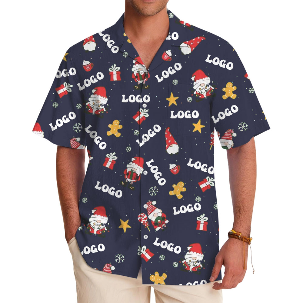 [Live Preview] Christmas Gnome Custom Logo Hawaiian Shirt - variant image 1