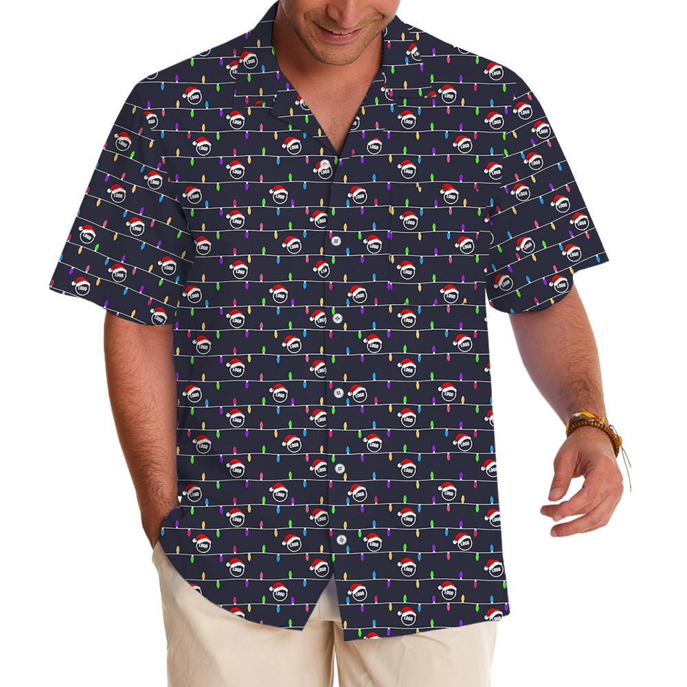 Custom Logo Christmas Patterns Hawaiian Shirt - variant image 1