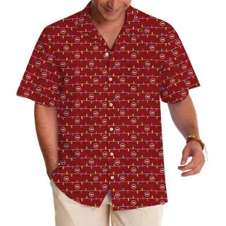 Custom Company Logo Colorful Christmas Hawaiian Shirt