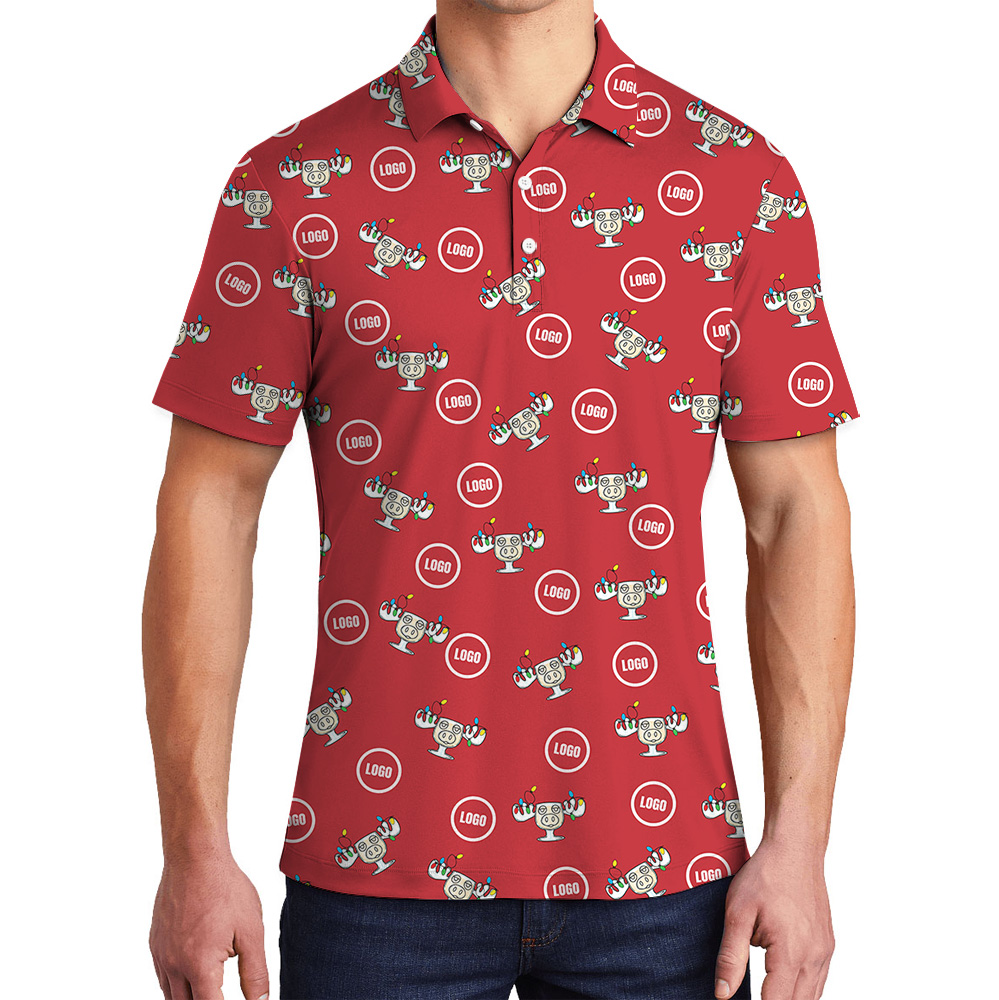 Custom Logo Christmas Moose Mug Polo Shirt - variant image 1