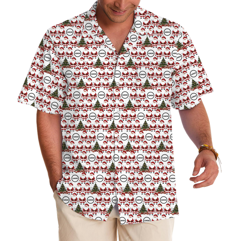 Custom Logo Santa Hawaiian Shirt - variant image 1
