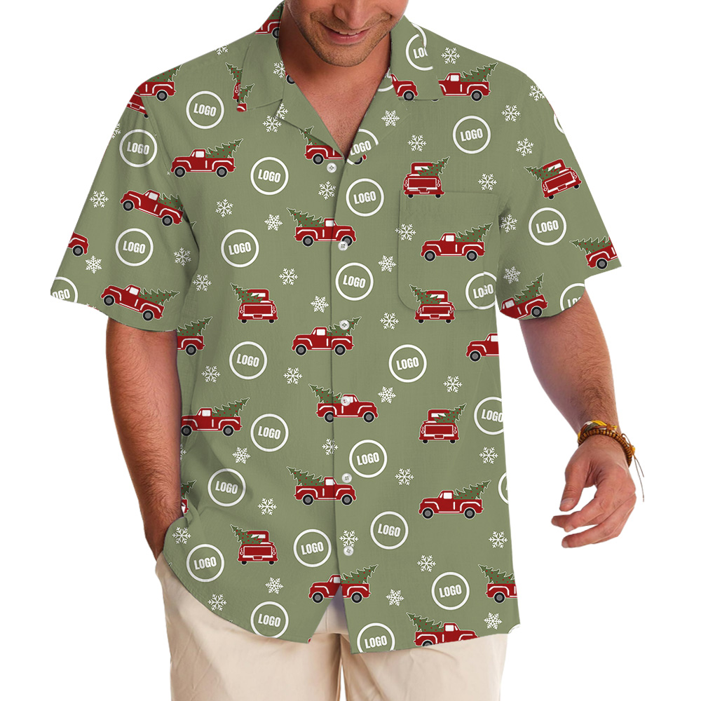 Christmas Truck Custom Logo Hawaiian Shirt - variant image 1
