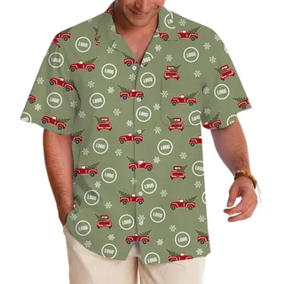 Christmas Truck Custom Logo Hawaiian Shirt