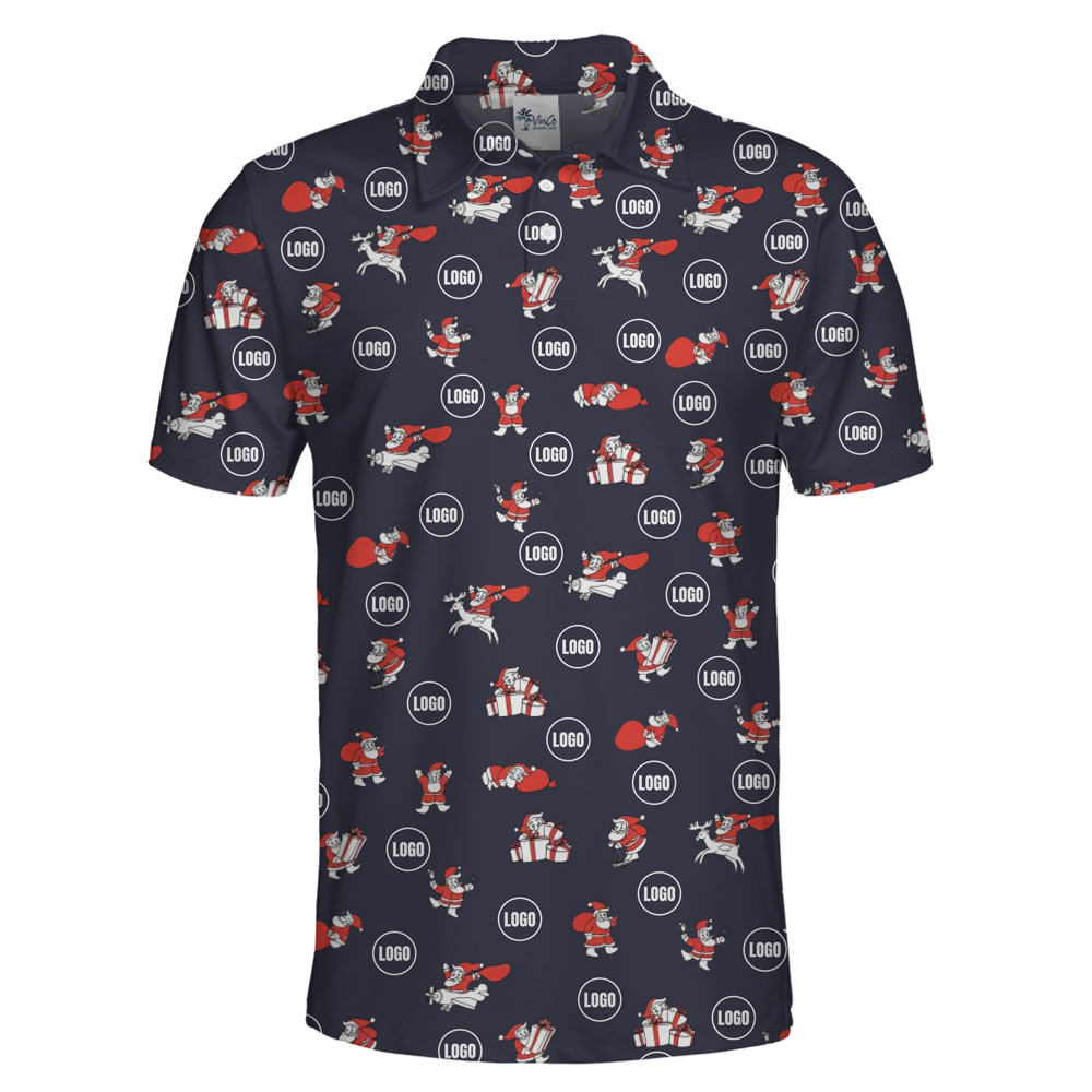 [Live Preview] Santa Activities Polo Shirt Christmas Custom Logo