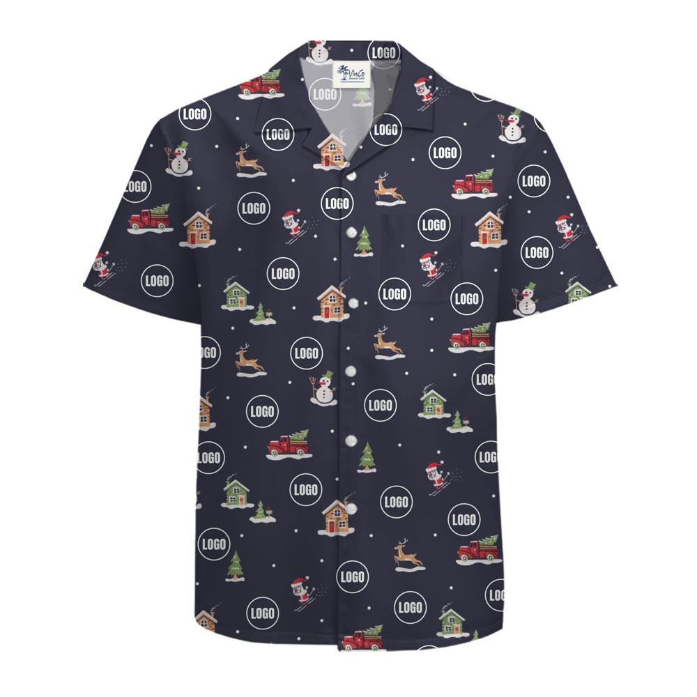 [Live Preview] Warm Air Christmas Custom Logo Hawaiian Shirt