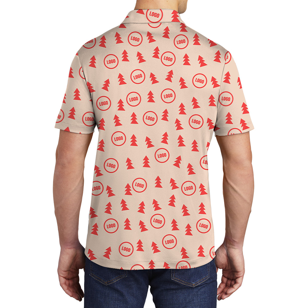 Multi Color Christmas Tree Forest Custom Logo Polo Shirt