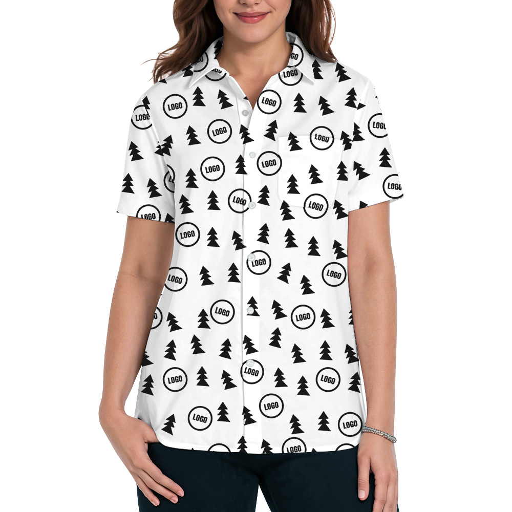 Multi Color Christmas Tree Forest Custom Logo Hawaiian Shirt