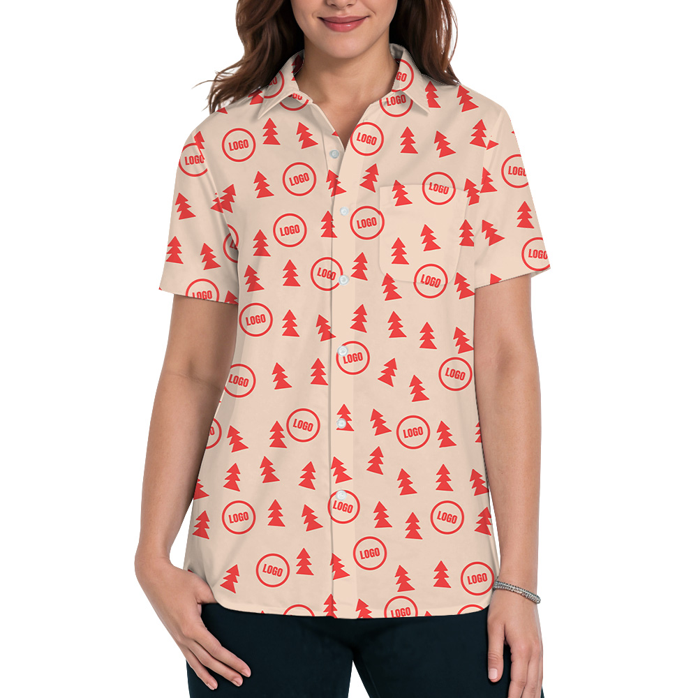 Multi Color Christmas Tree Forest Custom Logo Hawaiian Shirt