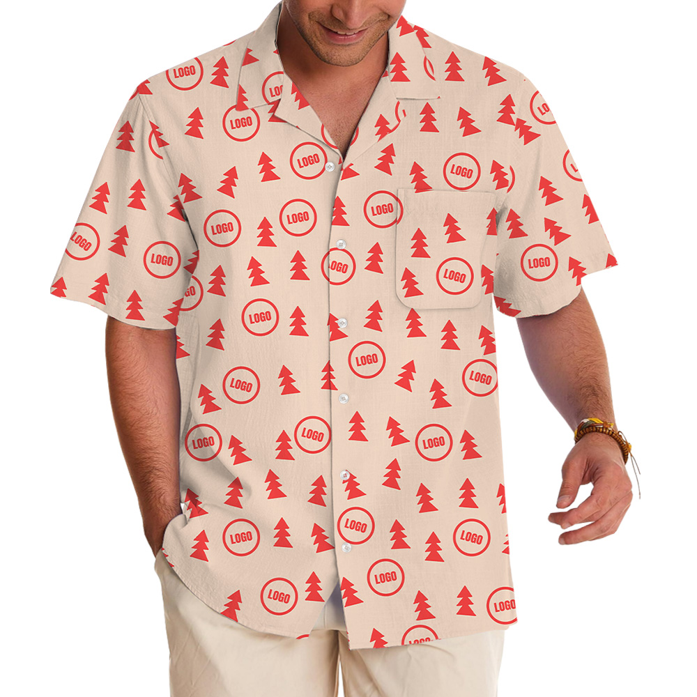 Multi Color Christmas Tree Forest Custom Logo Hawaiian Shirt