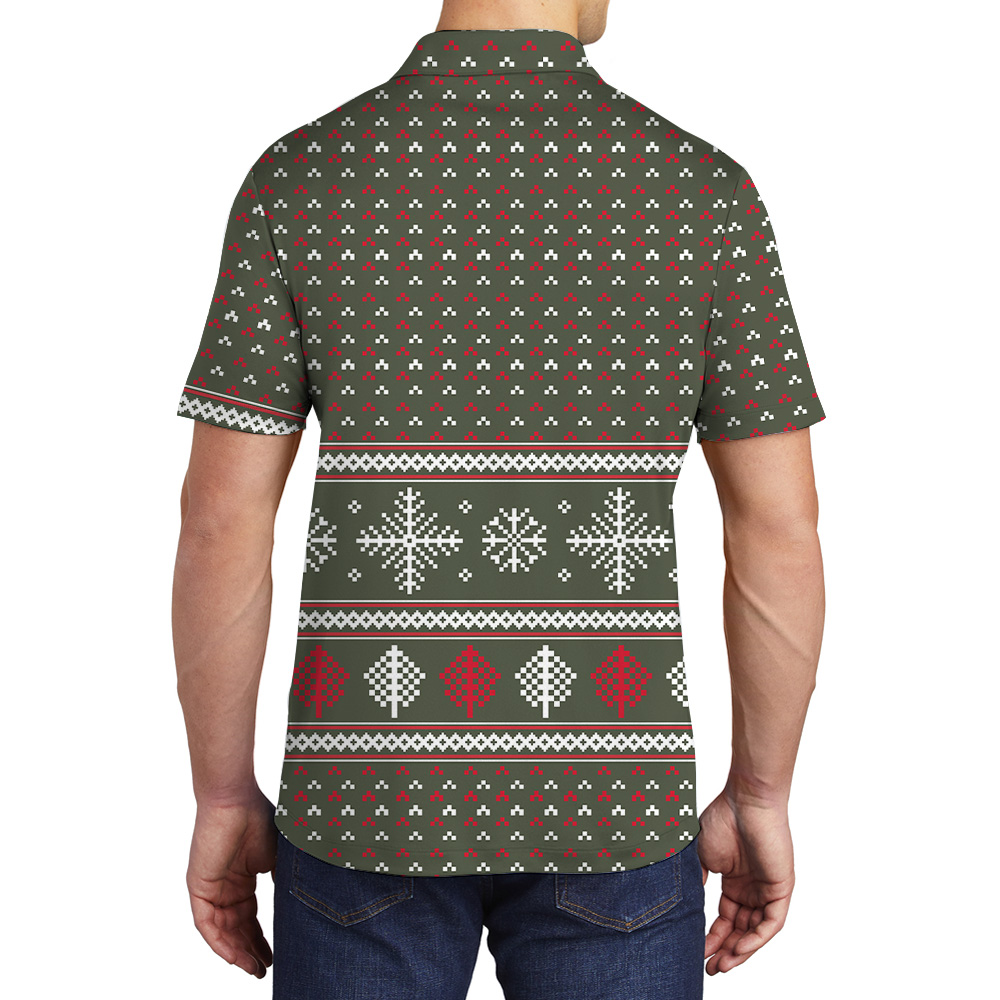 Two Reindeer Hold Custom Christmas Logo Polo Shirt