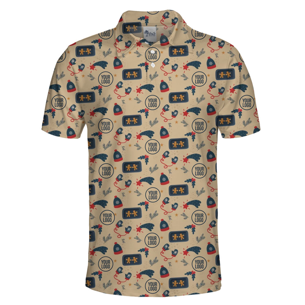 [Live Preview] Gingerbread Polo Christmas Custom Logo Shirt