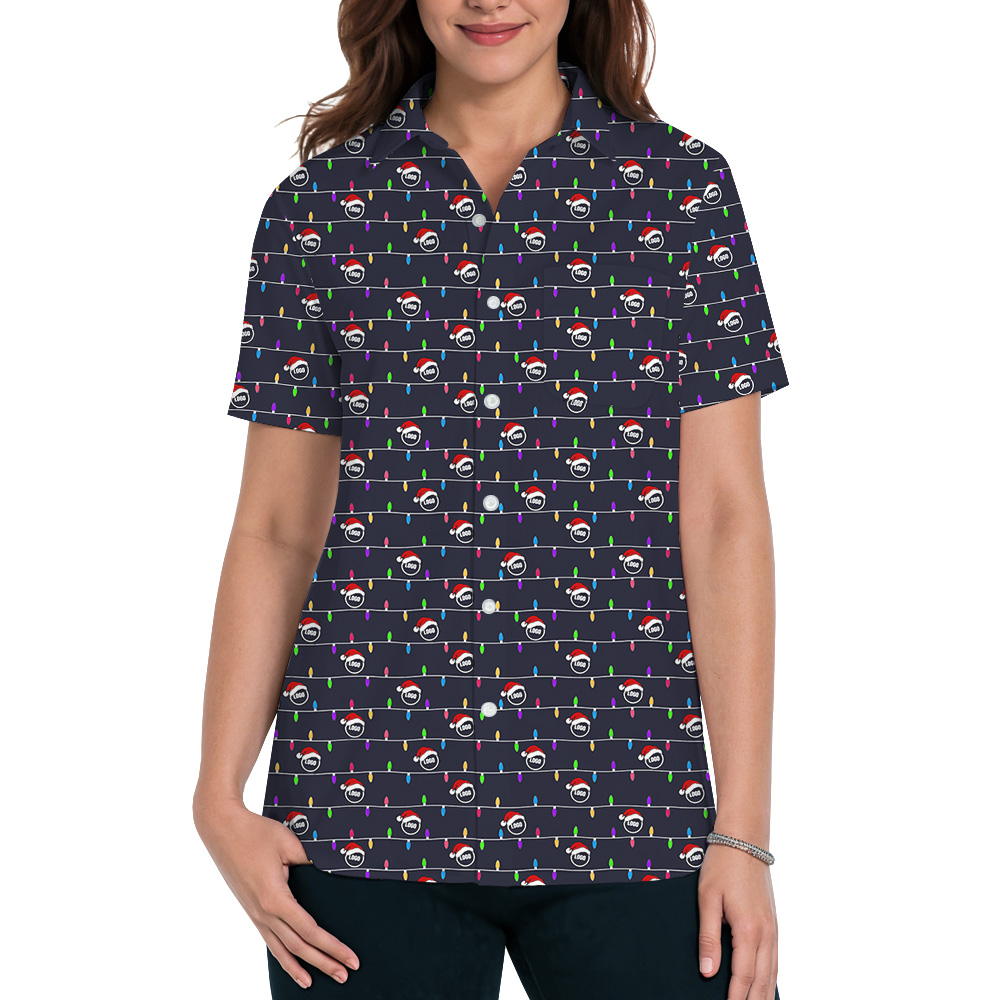 Custom Logo Christmas Patterns Hawaiian Shirt