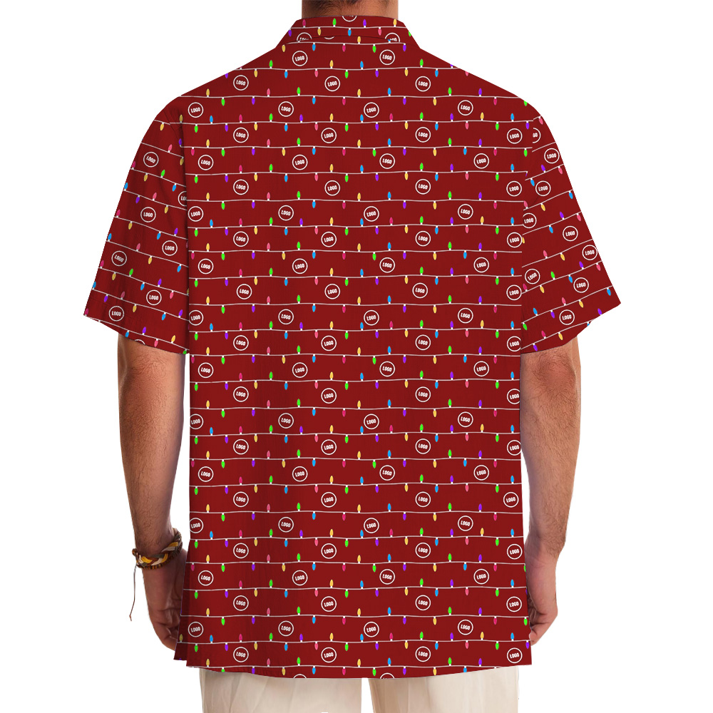 Custom Company Logo Colorful Christmas Hawaiian Shirt