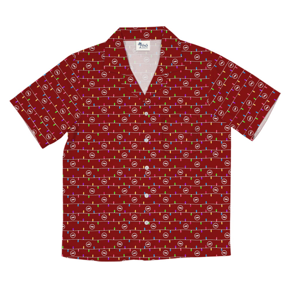 Custom Company Logo Colorful Christmas Hawaiian Shirt