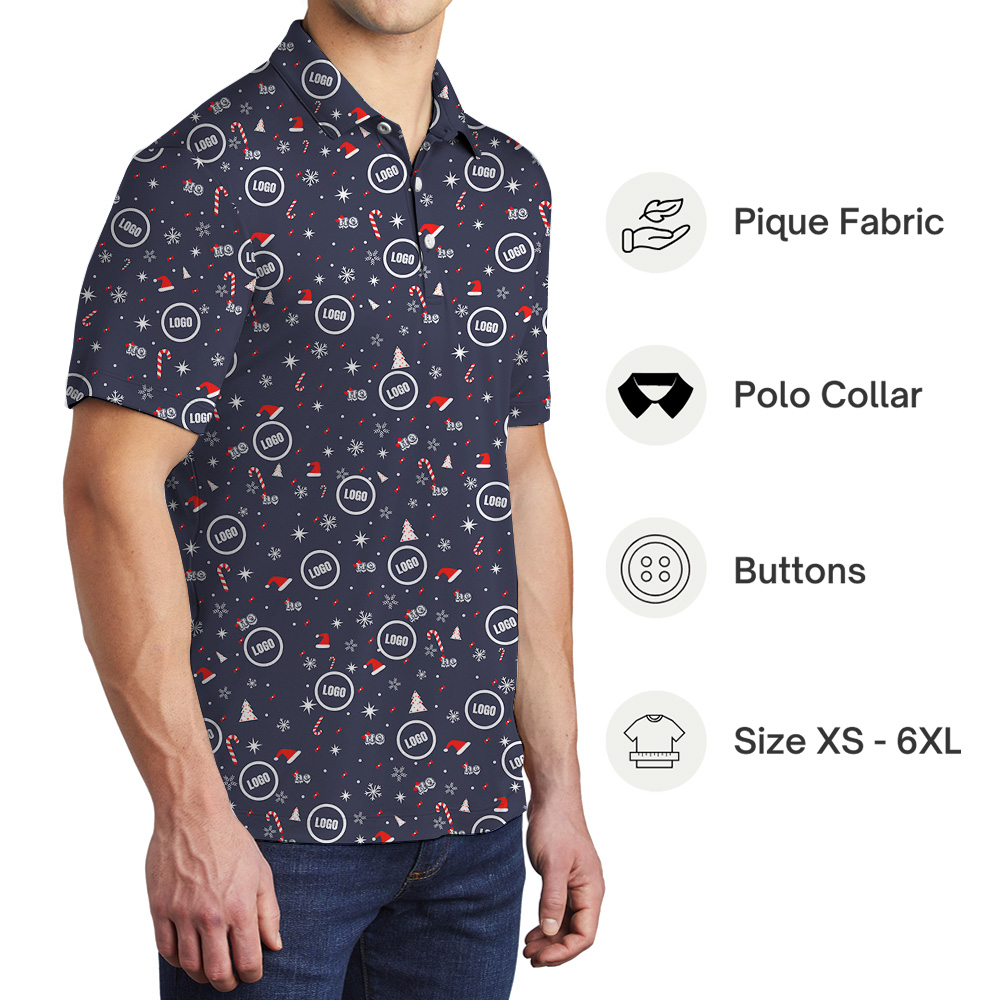 Custom Logo Polo Shirt Theme Christmas