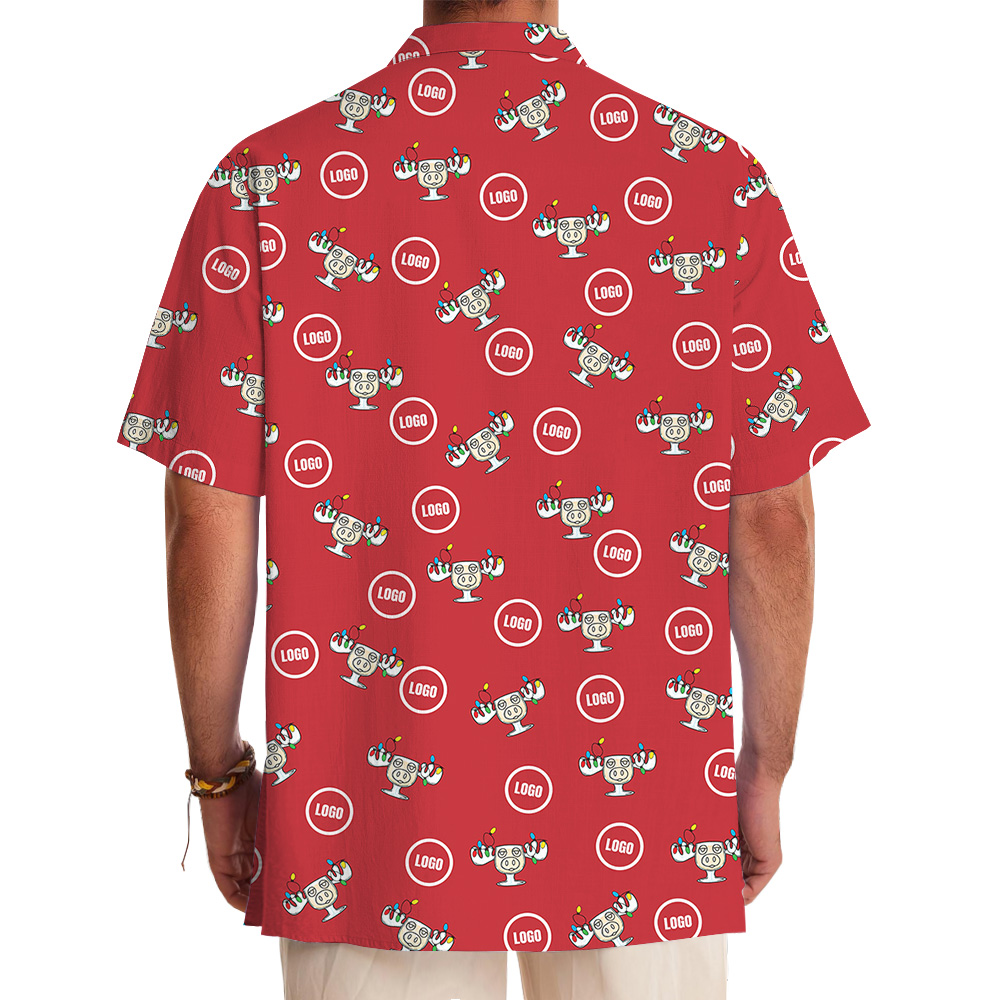 Christmas Eggnog Moose Mug Custom Logo Button Shirt
