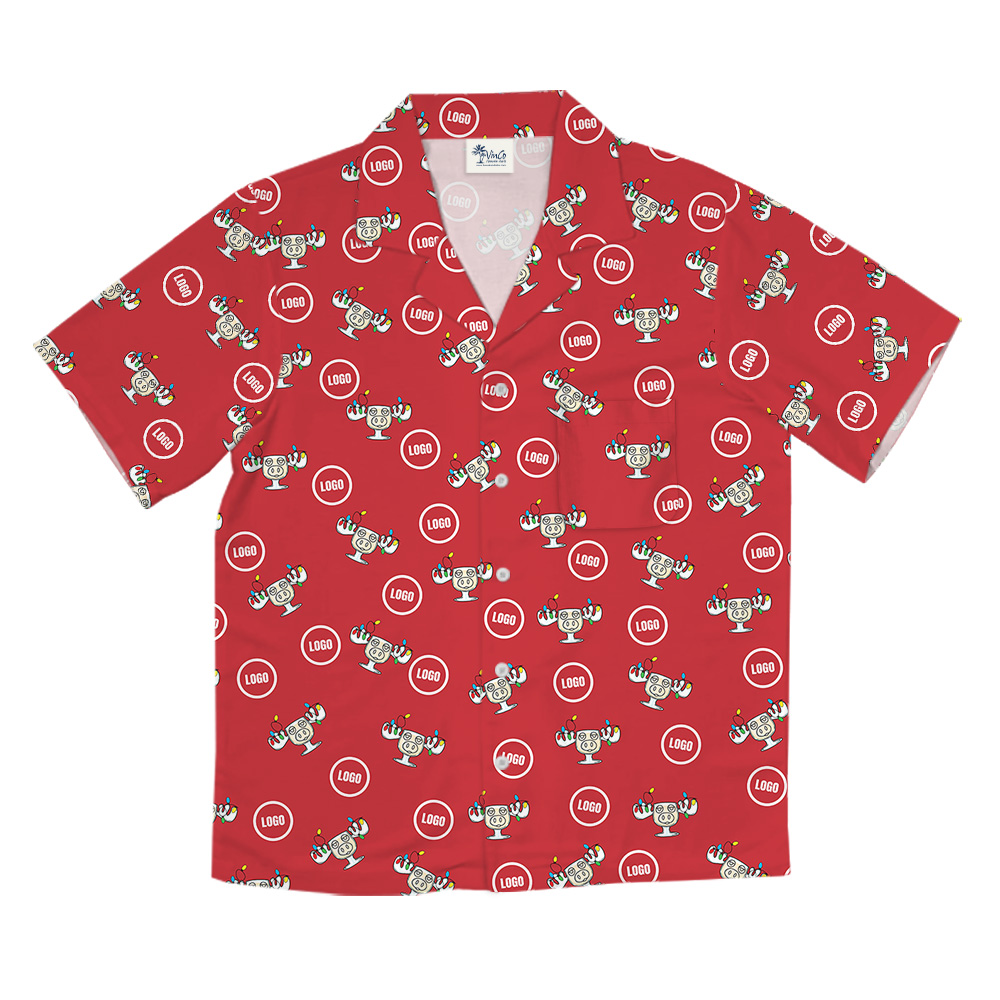 Christmas Eggnog Moose Mug Custom Logo Button Shirt