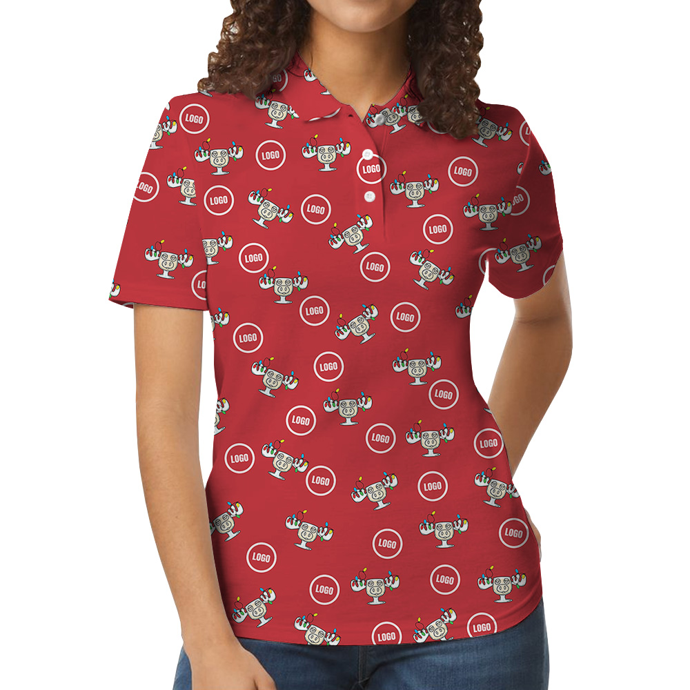 Custom Logo Christmas Moose Mug Polo Shirt