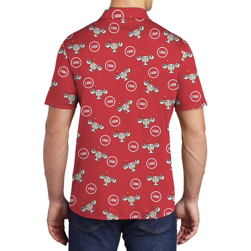 Custom Logo Christmas Moose Mug Polo Shirt