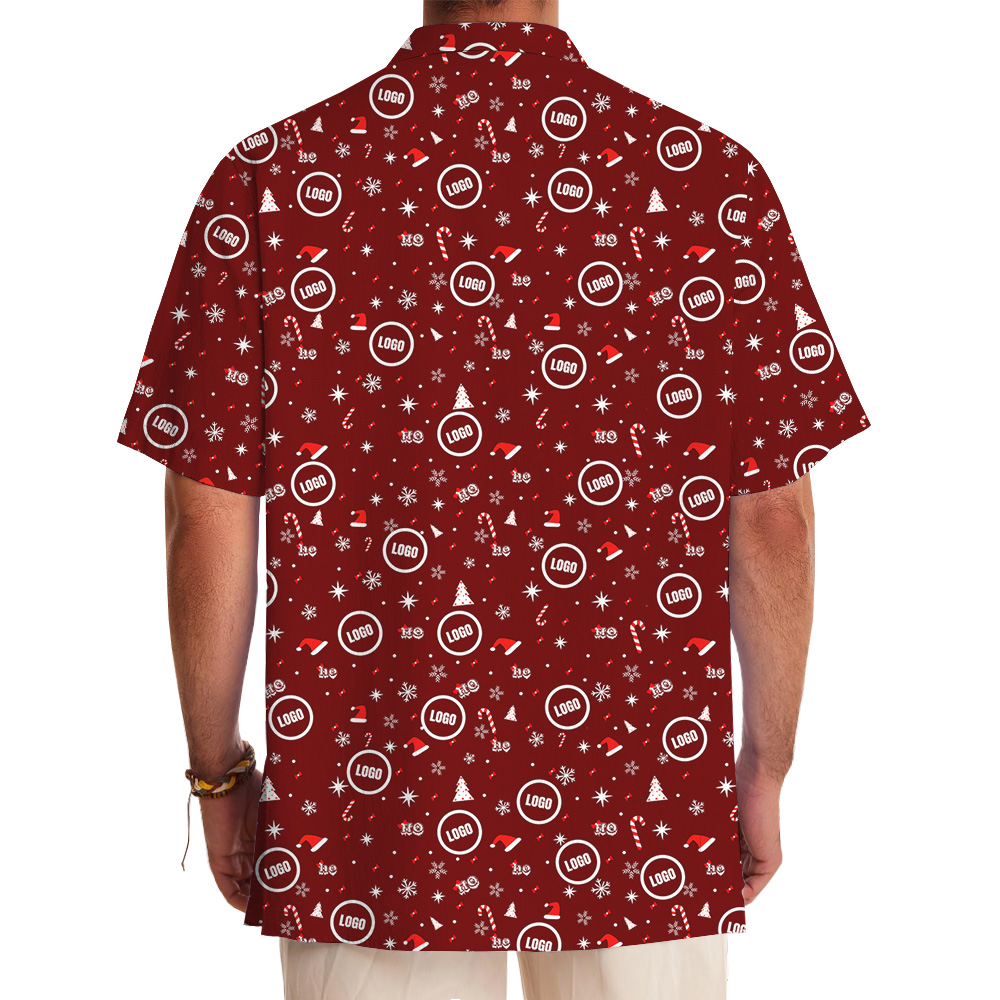 Custom Company Logo Christmas Icons Button Shirt