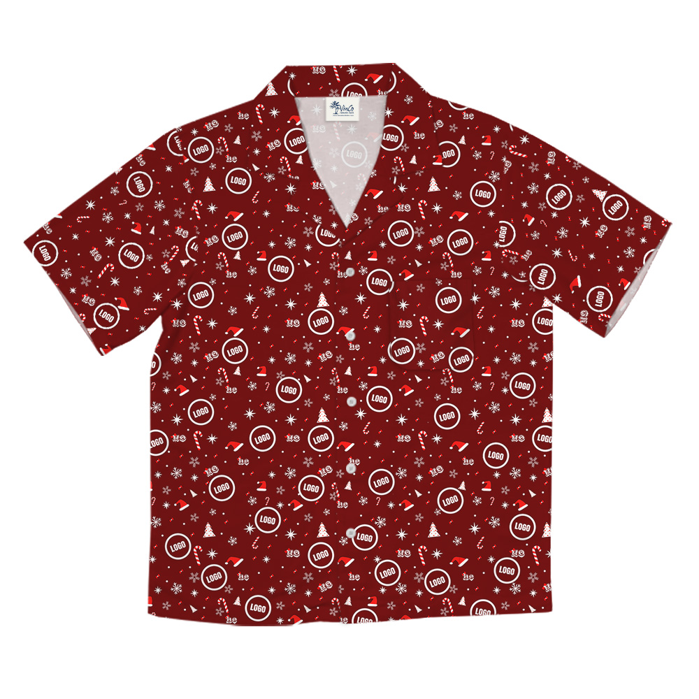 Custom Company Logo Christmas Icons Button Shirt