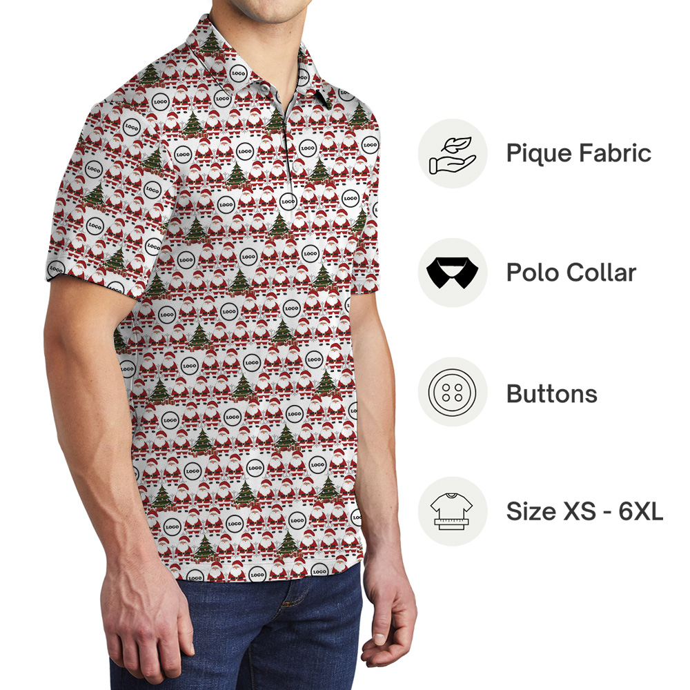 Funny Custom Logo Christmas Santa Polo Shirt