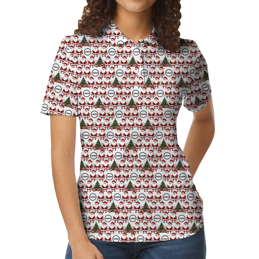 Funny Custom Logo Christmas Santa Polo Shirt