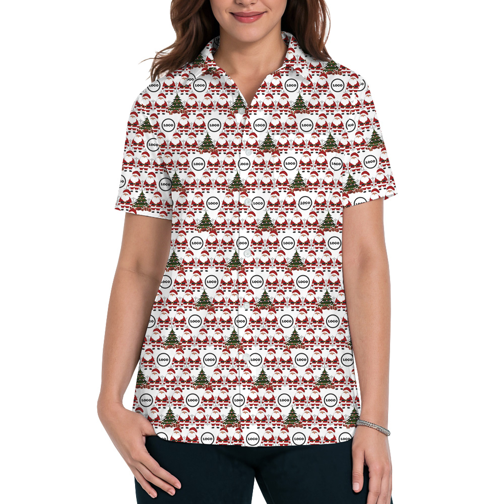 Custom Logo Santa Hawaiian Shirt