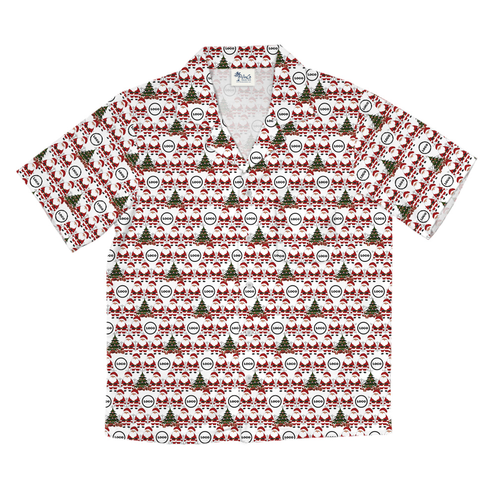 Custom Logo Santa Hawaiian Shirt