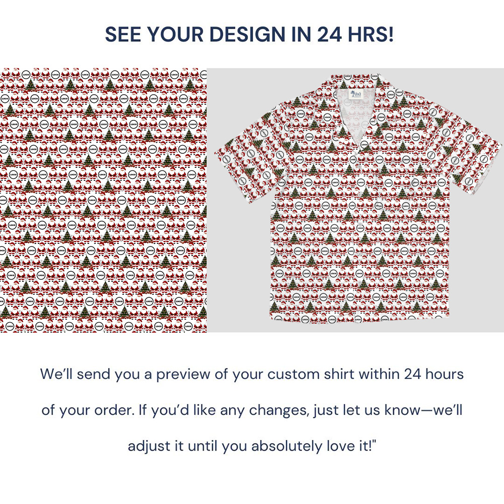 Custom Logo Santa Hawaiian Shirt