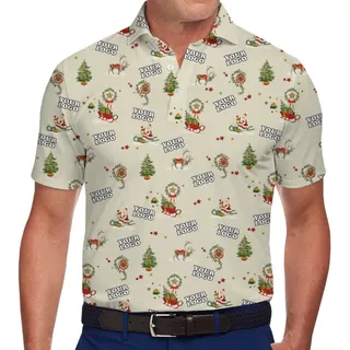 [Live Preview] Vintage Polo Shirt Christmas Custom Logo