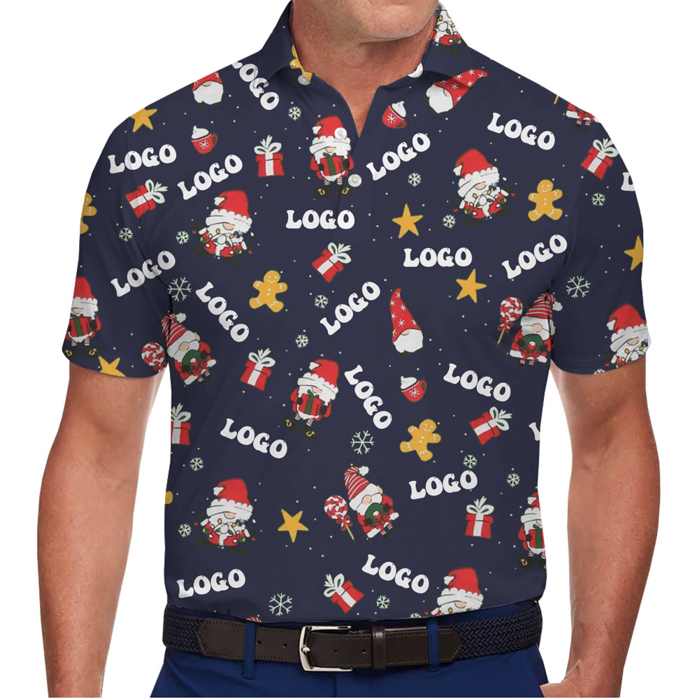 [Live Preview] Polo Shirt With Christmas Gnome Custom Logo - variant image 1