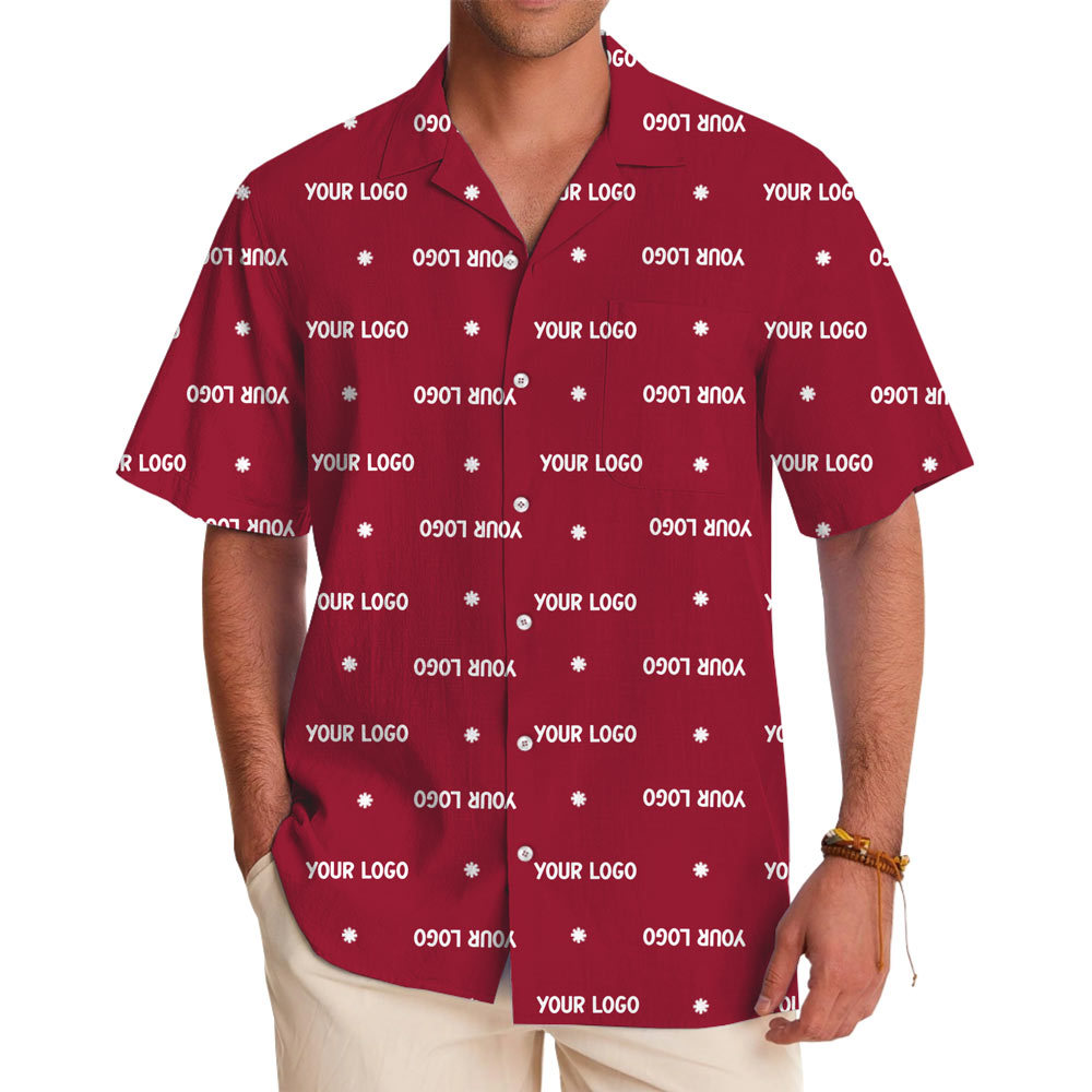 [Live Preview] Minimalist Christmas Snow Custom Logo Hawaiian Shirt - variant image 1