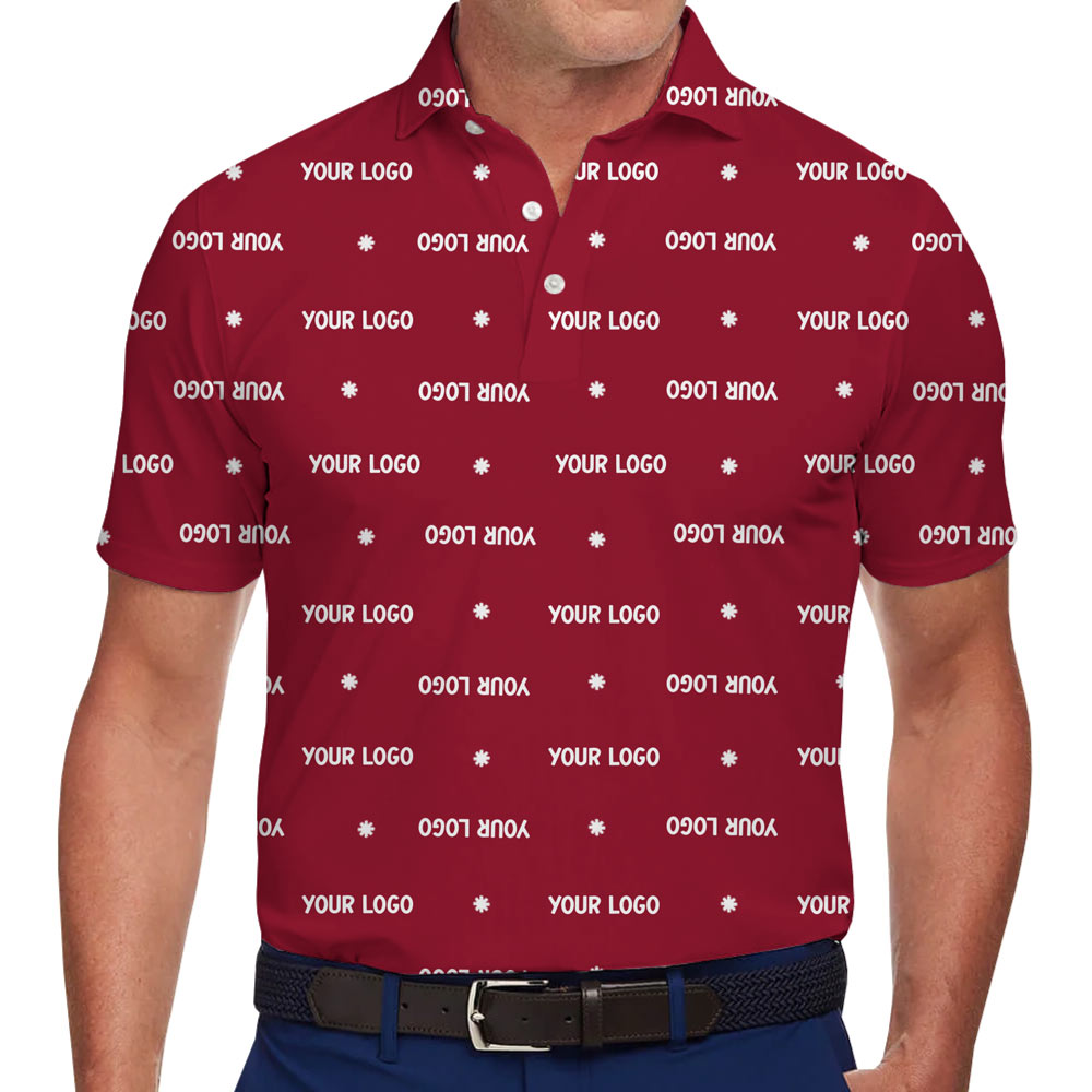 [Live Preview] Minimalist Custom Logo Christmas Snow Polo Shirt - variant image 1