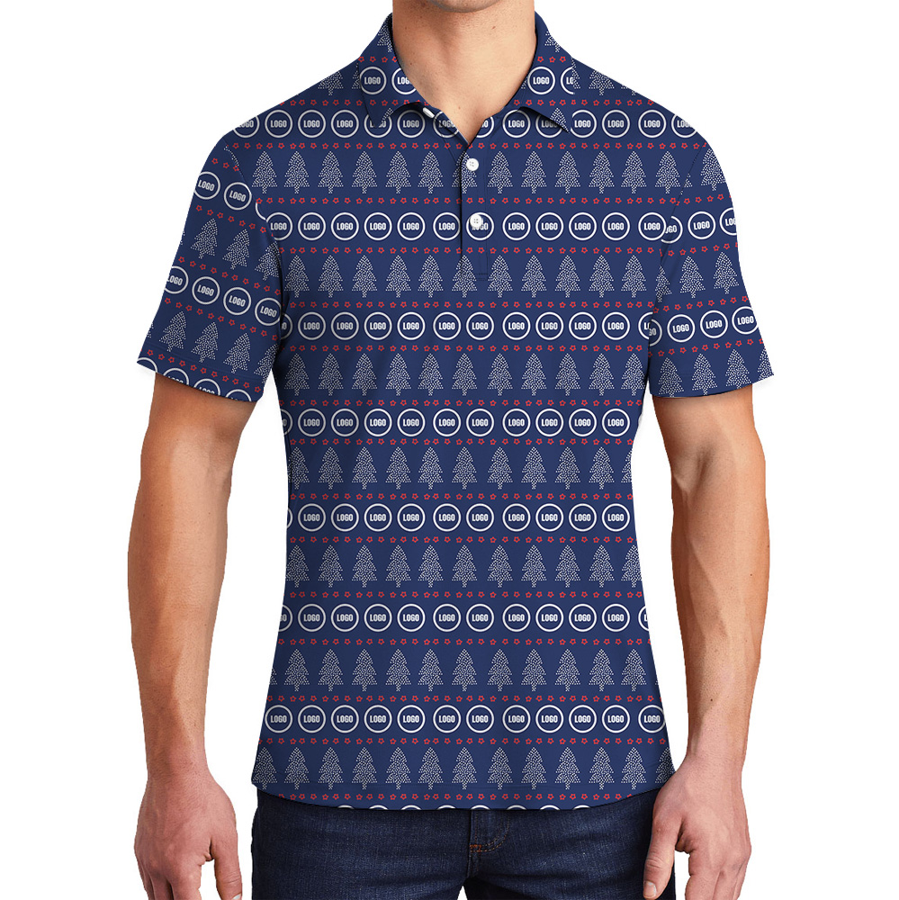 Custom Company Logo Christmas Trees Polo Shirt - variant image 1