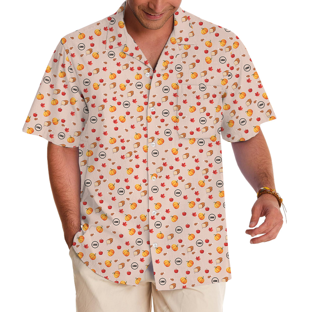 Thanksgiving Leaf Custom Logo Meal Hawaiian Shirt - variant image 1