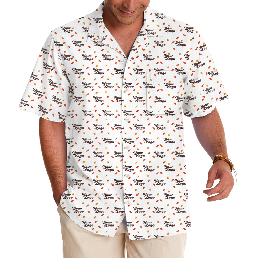 Thanksgiving Custom Logo Leaf Fall Hawaiian Shirt - variant image 1