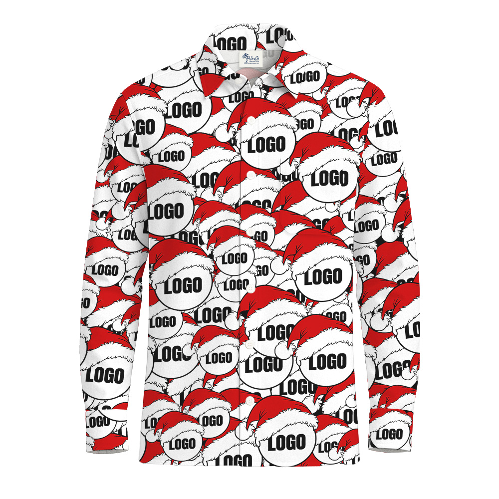 Custom Multiple Logos Christmas Button Long Sleeves Shirt - variant image 1