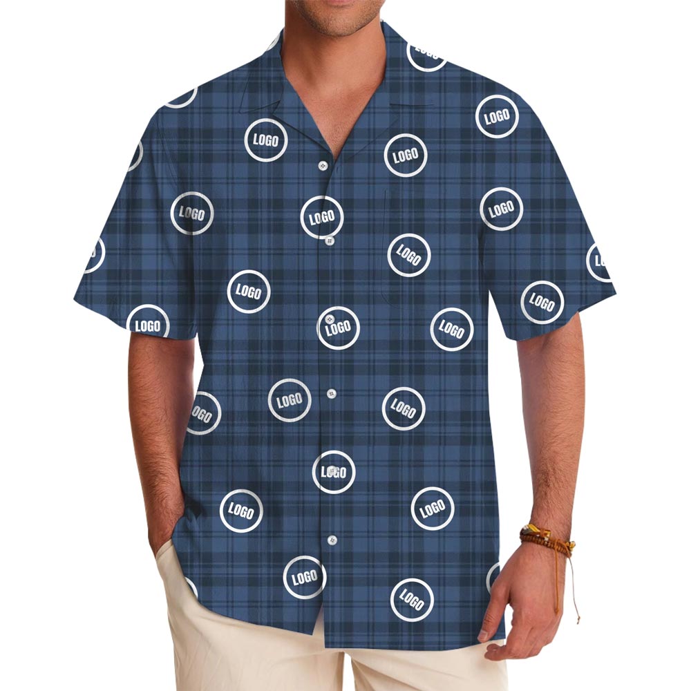 [Live Preview] Custom Logo Flannel Hawaiian Shirt - variant image 1