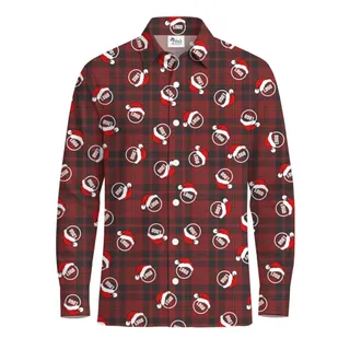 [Live Preview] Custom Logo Christmas Buffalo Plaid Button Shirt