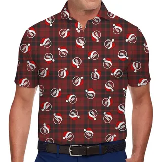 [Live Preview] Custom Company Logo Christmas Flannel Polo Shirt