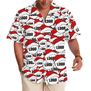 Custom Multiple Logos Christmas Hawaiian Shirt