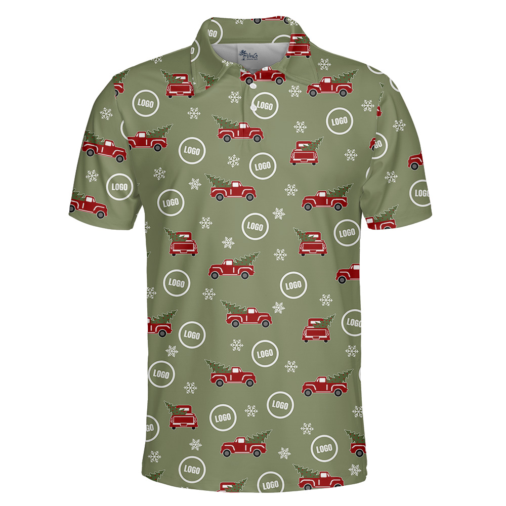 Custom Company Logo Christmas Truck Polo Shirt